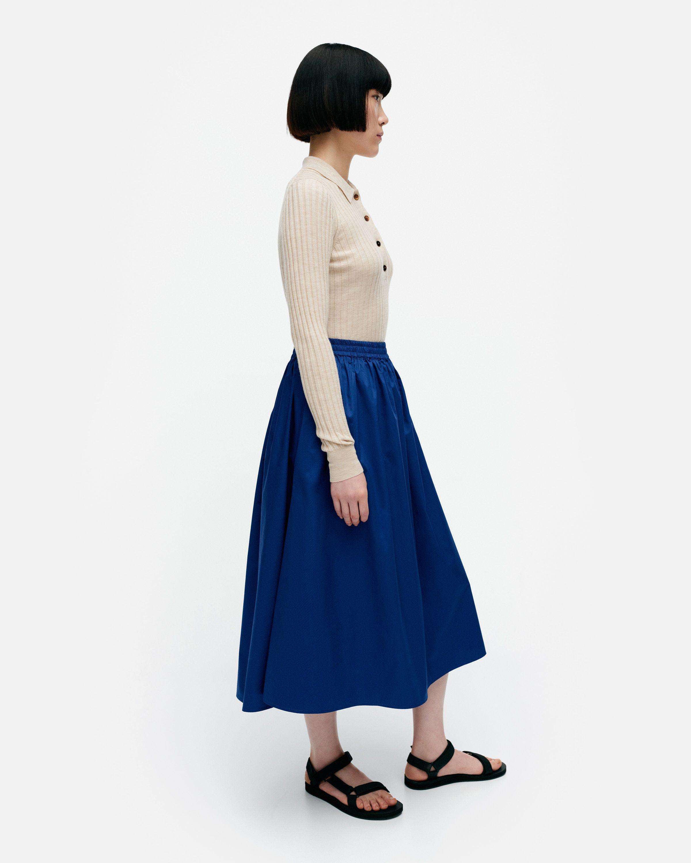 Garrel Solid Cotton poplin skirt