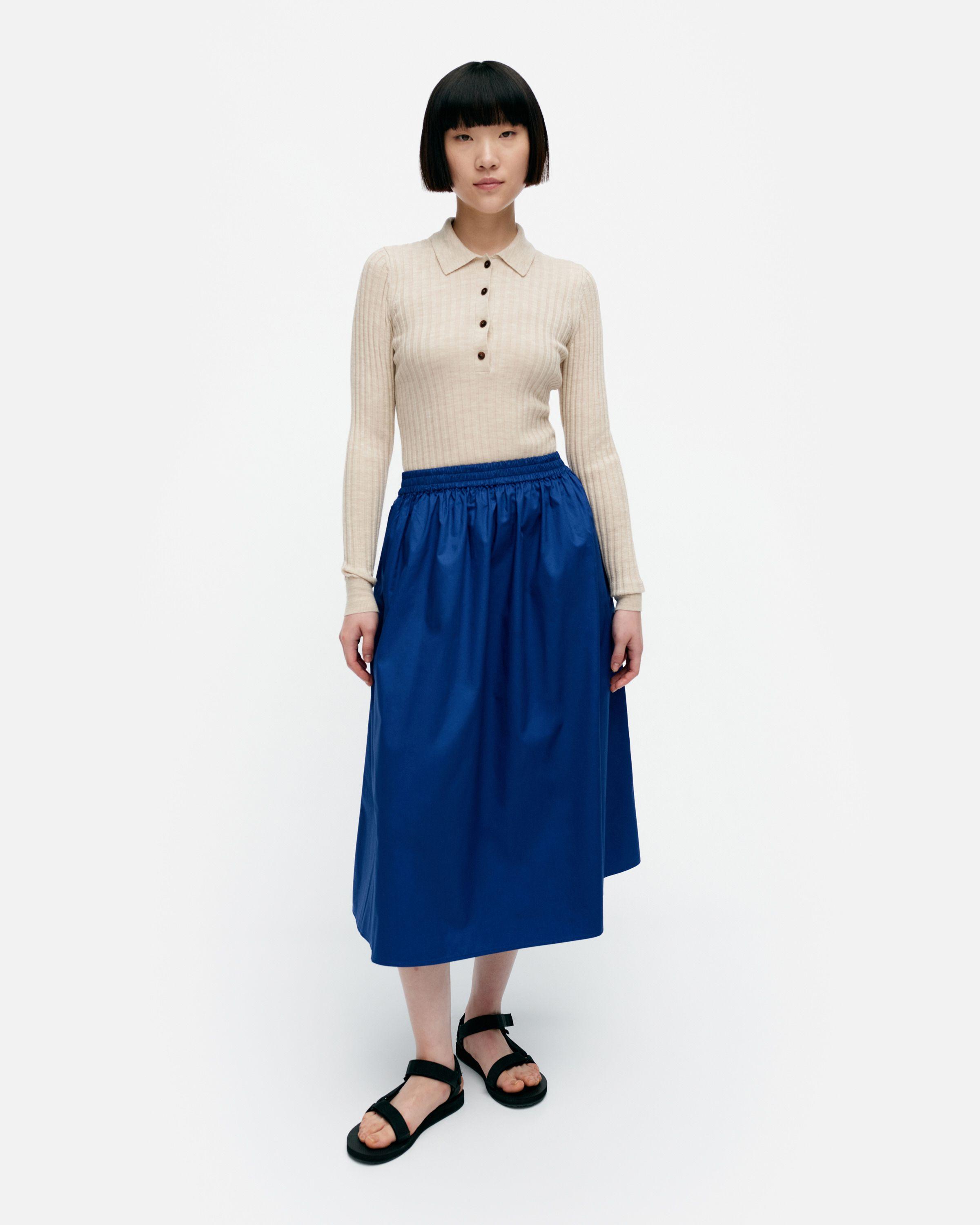 Garrel Solid Cotton poplin skirt